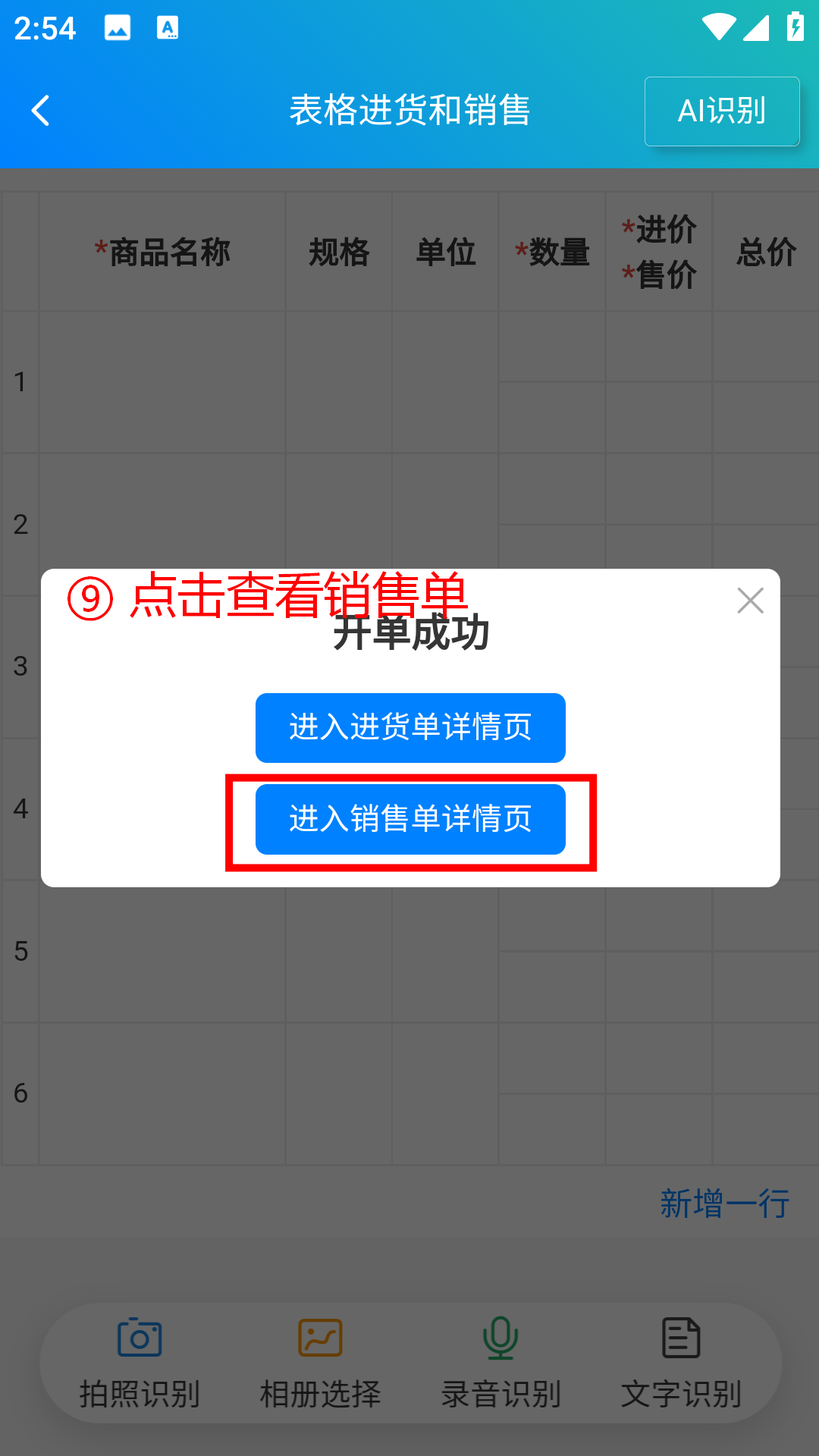 步骤 9：点击查看销售单